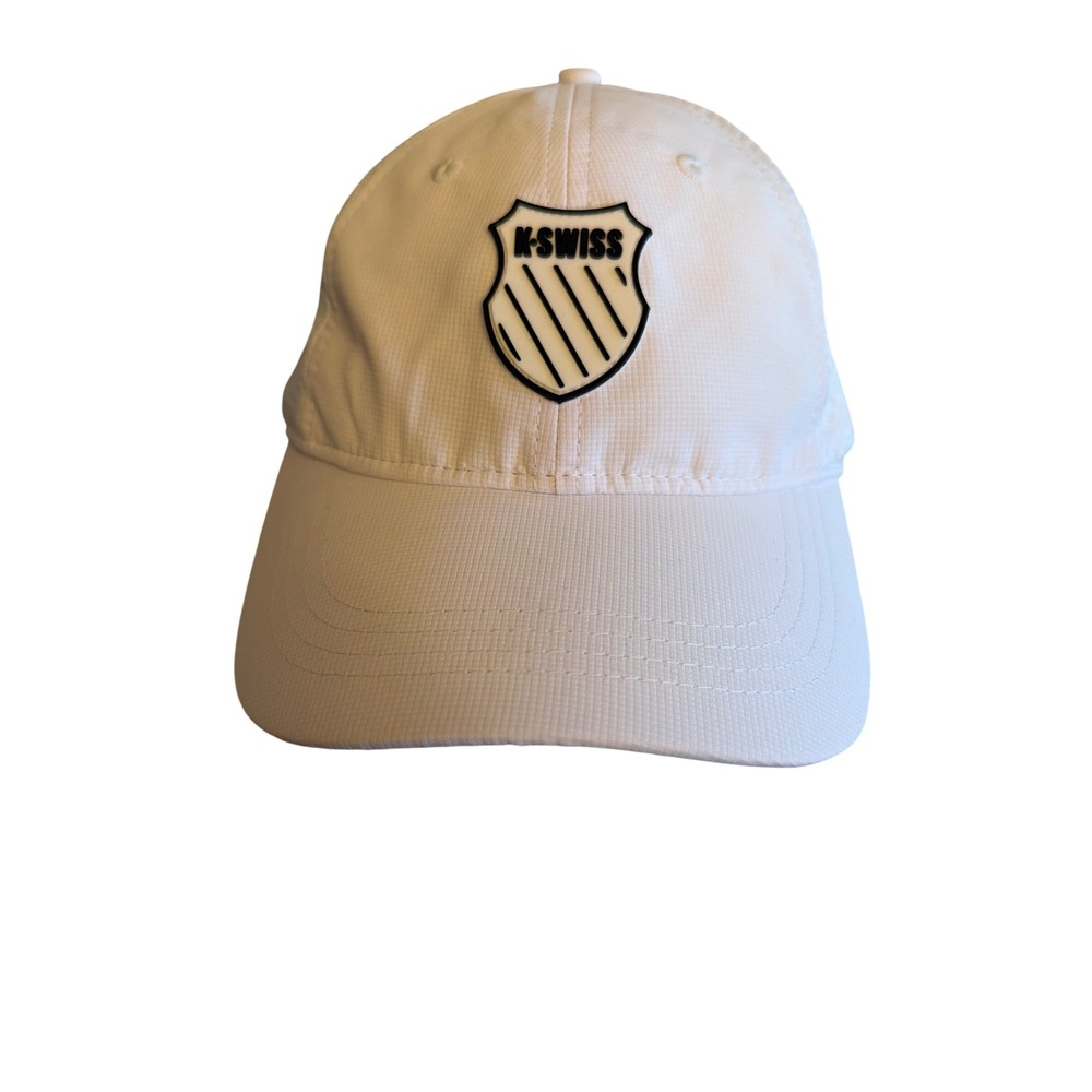 K-Swiss Hat White Mesh Court Hat Unisex C3297100 Adjustable Athletic Cap